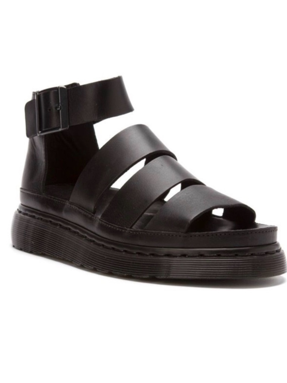 Dr. Martens Clarissa Brando Fisherman Sandal Platform Black Leather